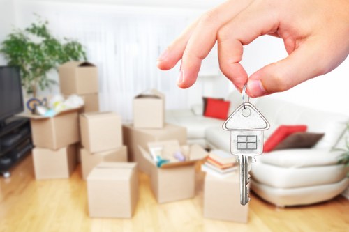 Moving team planning a home removal in a Belsize Park street