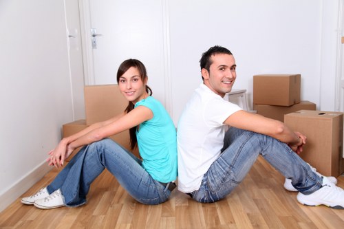 Careful furniture loading for a flat move in Belsizepark