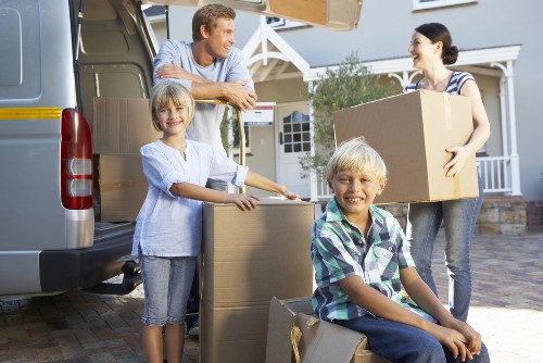 Loading office furniture and equipment for a local Belsizepark relocation